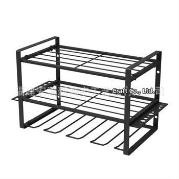 Κρεμαστό στήριγμα για τρυπάνι από σφυρήλατο σίδερο, 3-επίπεδη μονάδα αποθήκευσης για γραφείο και ταξίδια