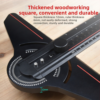 Дърводелска линеенка за чертане с алуминиева сплав — квадратна, ъглова и триъгълна линейка, разметъчник, Onkel.J