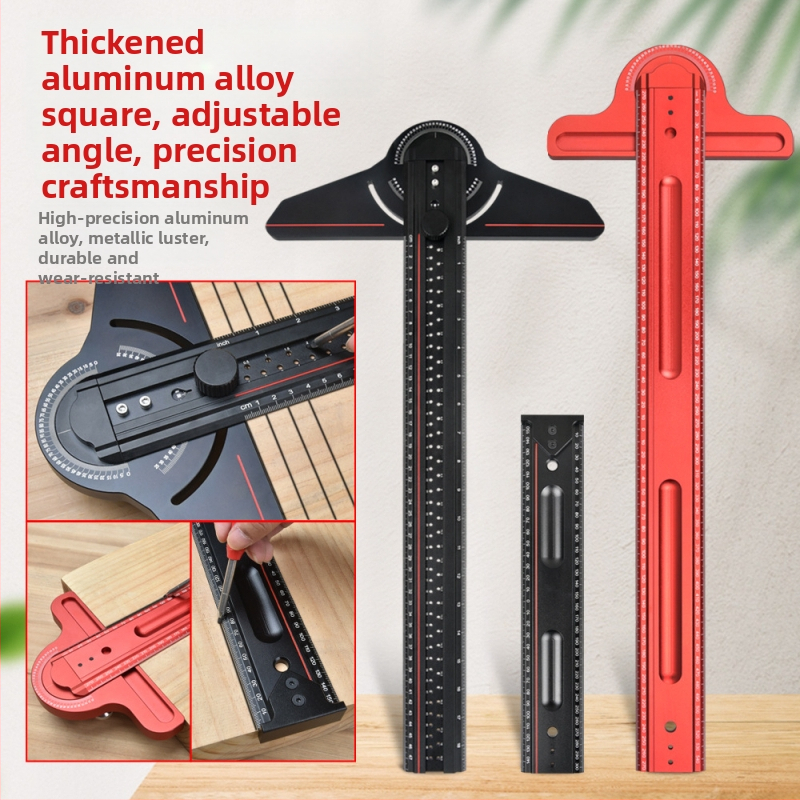 Дърводелска линеенка за чертане с алуминиева сплав — квадратна, ъглова и триъгълна линейка, разметъчник, Onkel.J