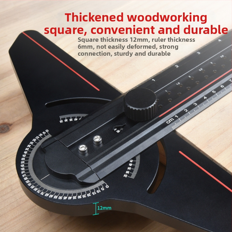 Дърводелска линеенка за чертане с алуминиева сплав — квадратна, ъглова и триъгълна линейка, разметъчник, Onkel.J