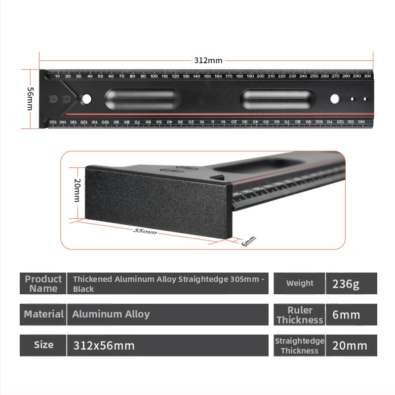 Дърводелска линеенка за чертане с алуминиева сплав — квадратна, ъглова и триъгълна линейка, разметъчник, Onkel.J