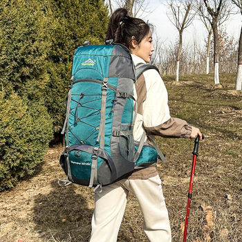 Pārgājienu mugursoma ar paplašināmu lielu ietilpību, no Oxford auduma, ar poliestera oderi