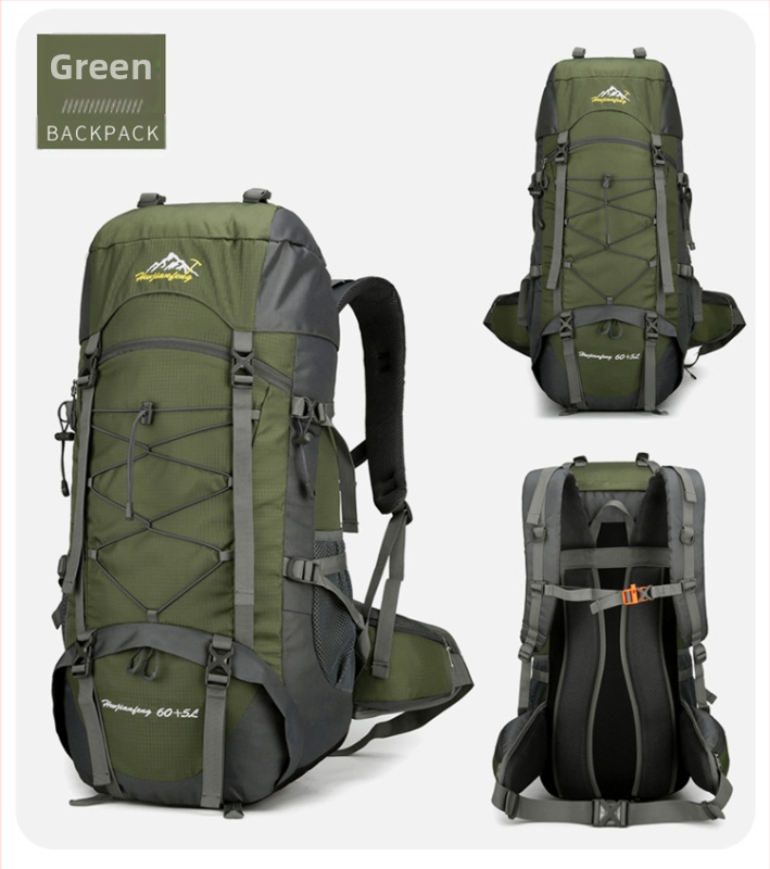 Pārgājienu mugursoma ar paplašināmu lielu ietilpību, no Oxford auduma, ar poliestera oderi