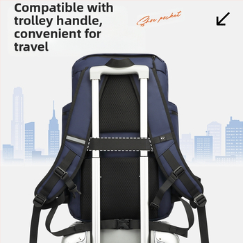 Σακίδιο πλάτης μεγάλης χωρητικότητας για ταξίδια και υπαίθριες δραστηριότητες, με διαχωρισμό υγρών-ξηρών, από Oxford ύφασμα, 36–55L, αδιάβροχο, με καμπύλο ιμάντα ώμου, για άνδρες