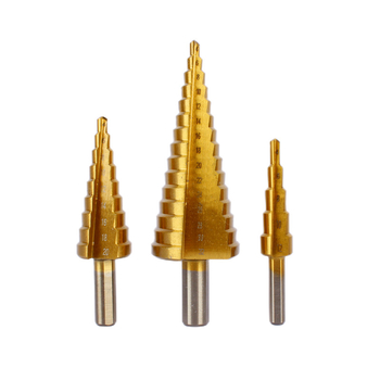 Asahi 6-частен комплект стъпкови свредла за дърво с триъгълна дръжка, пагодни свредла и канавкови свредла