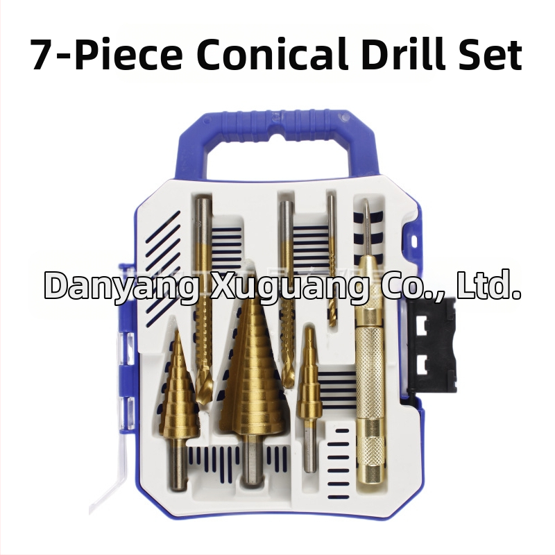 Asahi 6-частен комплект стъпкови свредла за дърво с триъгълна дръжка, пагодни свредла и канавкови свредла