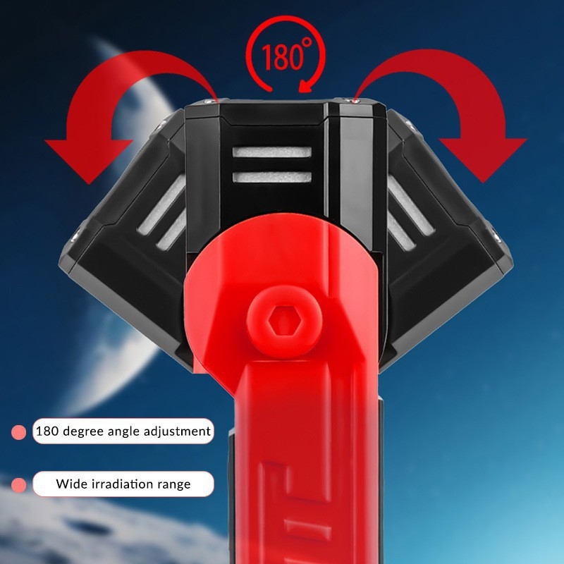 COB LED radna svjetiljka s dvostrukim izvorom svjetla, 180° rotacija, klips za olovku s magnetom, 5W, 1500mAh, punjiva