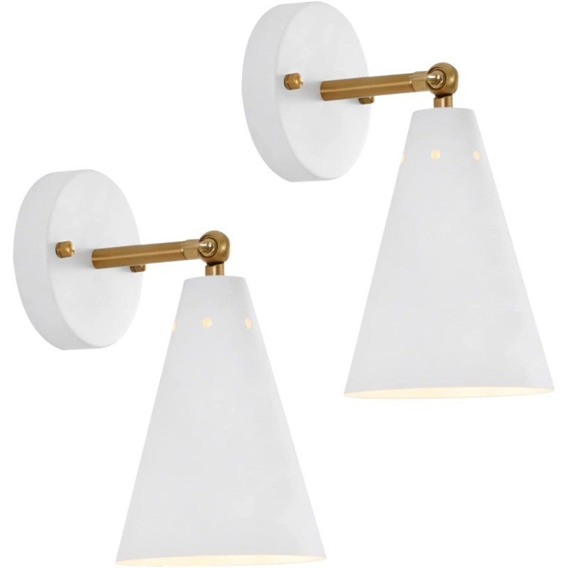 Λαμπτήρας τοίχου με σιδερένιο σκίαστρο — 110V, υποδοχή E26, διάρκεια ζωής 20.000 ωρών