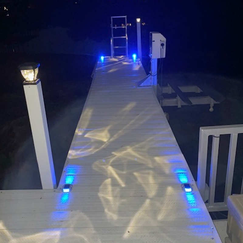 Външна LED слънчева предупредителна светлина – IP67, слънчево захранване, за двор/мост/дек