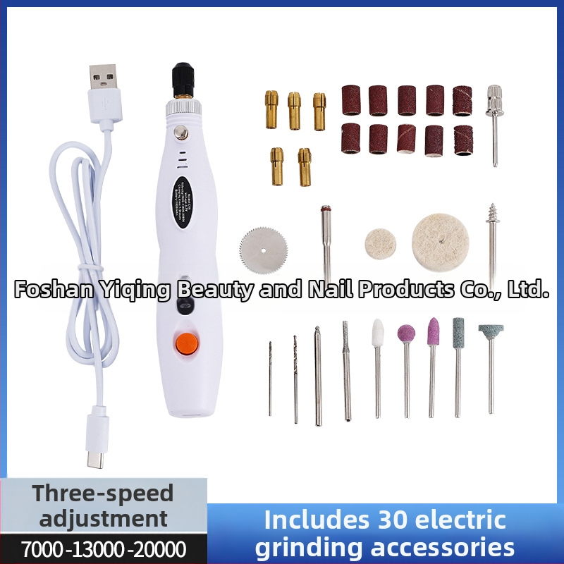 Прецизен мини електрически шлайф за камък и дърво с гравиране и полиране (презареждаем литиев батерия, диапазон 3.7V–5V, три скорости, кабел 1 м)