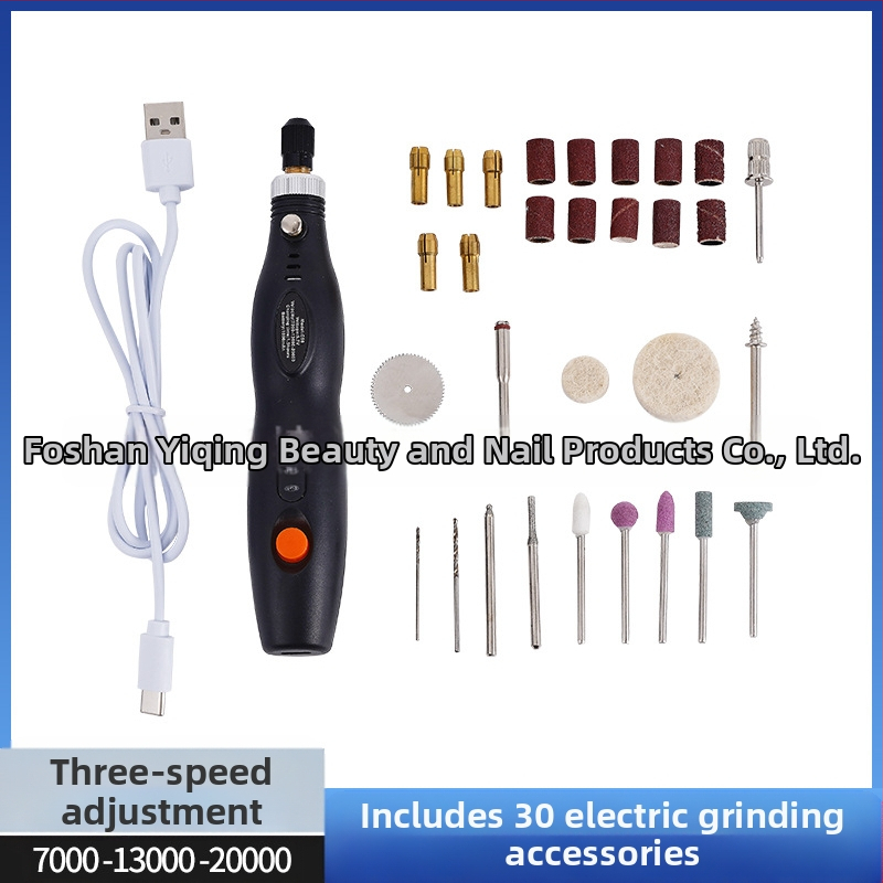 Прецизен мини електрически шлайф за камък и дърво с гравиране и полиране (презареждаем литиев батерия, диапазон 3.7V–5V, три скорости, кабел 1 м)