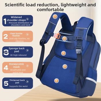 Σχολική τσάντα Big Tail Cat: Oxford ύφασμα, αναπνεύσιμη, αδιάβροχη, πολύ ελαφριά, προστασία μέσης και σπονδυλικής στήλης, ιμάντας με αερόσακο