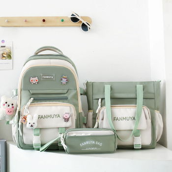 Κοριτσίστικο σχολικό σακίδιο με μεγάλη χωρητικότητα, νάιλον εξωτερικά, επένδυση από πολυεστέρα, καμπύλοι ιμάντες ώμου, κατάλληλο για τάξεις 5–6