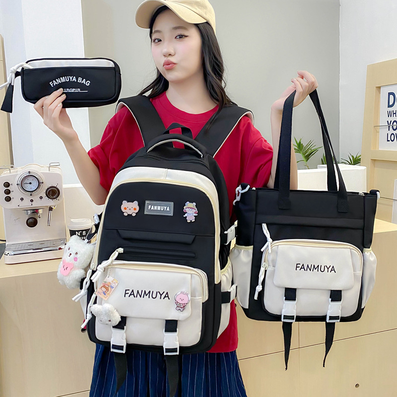 Κοριτσίστικο σχολικό σακίδιο με μεγάλη χωρητικότητα, νάιλον εξωτερικά, επένδυση από πολυεστέρα, καμπύλοι ιμάντες ώμου, κατάλληλο για τάξεις 5–6