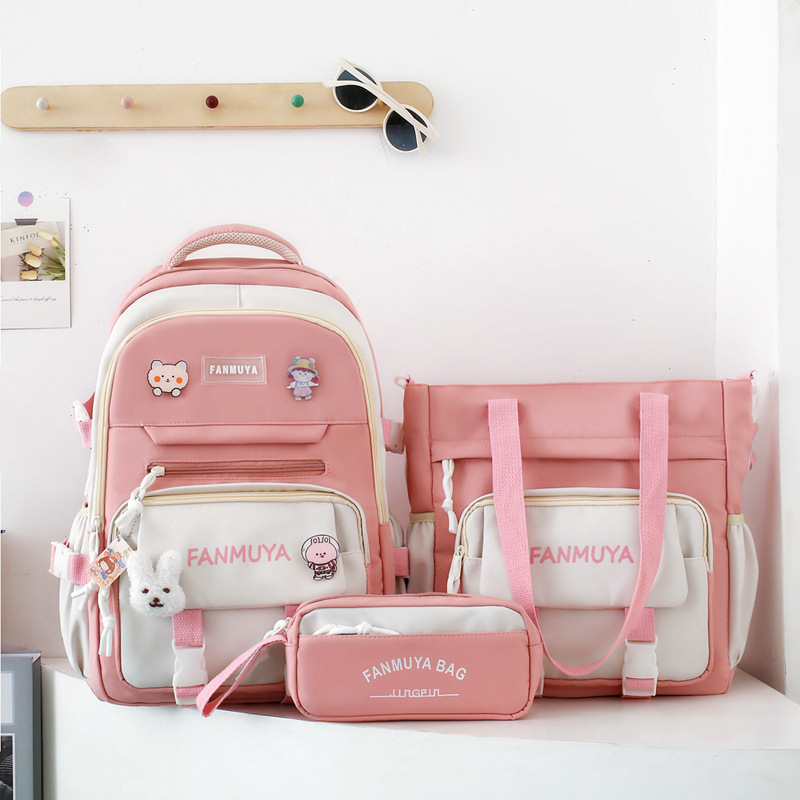 Κοριτσίστικο σχολικό σακίδιο με μεγάλη χωρητικότητα, νάιλον εξωτερικά, επένδυση από πολυεστέρα, καμπύλοι ιμάντες ώμου, κατάλληλο για τάξεις 5–6