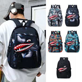Shark iskolatáska – nagy kapacitású 20–35L, vízálló, 15 hüvelykes laptop kompatibilis, Oxford anyag, levegő párnás vállpántok