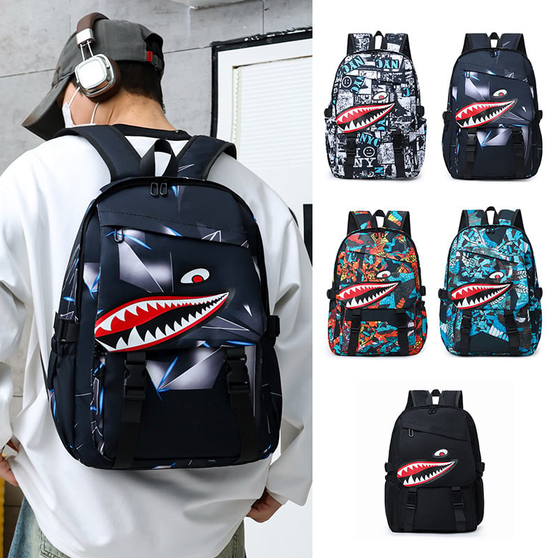 Shark iskolatáska – nagy kapacitású 20–35L, vízálló, 15 hüvelykes laptop kompatibilis, Oxford anyag, levegő párnás vállpántok
