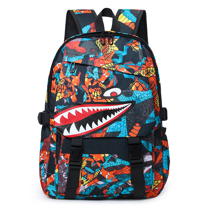 Shark iskolatáska – nagy kapacitású 20–35L, vízálló, 15 hüvelykes laptop kompatibilis, Oxford anyag, levegő párnás vállpántok