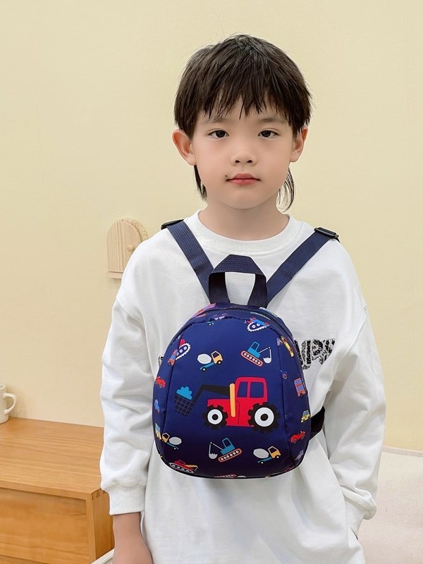 Vaikų darželio kuprinė, nailonas, atspari dilimui, išlenkti pečių dirželiai, anime karikatūrų raštas