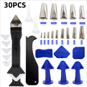 Шпатула-скрепер за фуги с ъглов дизайн; Материал: пластмаса + метал; Модел: комплект скрепери; Област на приложение: фугиране и довършване; Персонализирана обработка: да; Възможност за частна марка: да