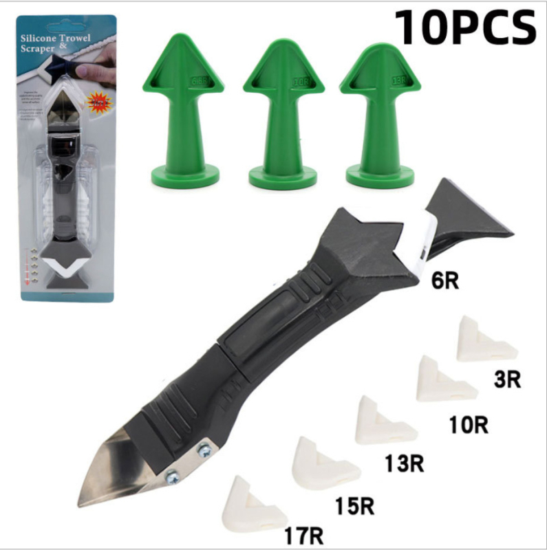 Шпатула-скрепер за фуги с ъглов дизайн; Материал: пластмаса + метал; Модел: комплект скрепери; Област на приложение: фугиране и довършване; Персонализирана обработка: да; Възможност за частна марка: да