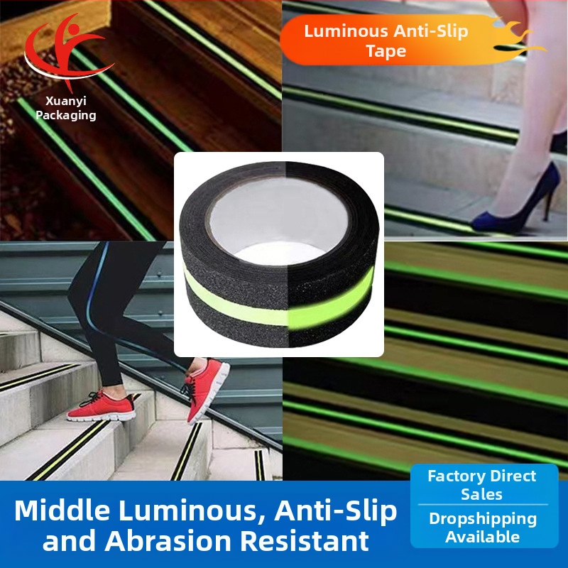 Protišmyková páska na schody s PET základom, fosforeskující, tlačiteľná, vhodná pre schody, kúpeľňu a hotel