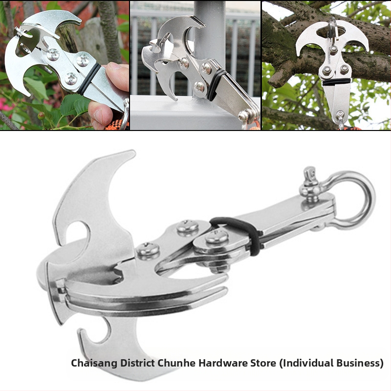 Неръждаем стоманен външен катерачен кука със сгъваем механизъм за освобождаване и гравитационна функция