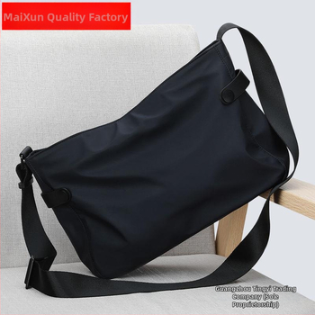 Vīriešu plecu soma ar crossbody stilu – korejiešu stilā, liela ietilpība, neilona oderējums, vienkrāsaina, brīvdienu ceļojumiem