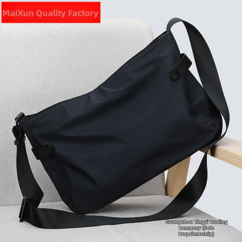 Vīriešu plecu soma ar crossbody stilu – korejiešu stilā, liela ietilpība, neilona oderējums, vienkrāsaina, brīvdienu ceļojumiem