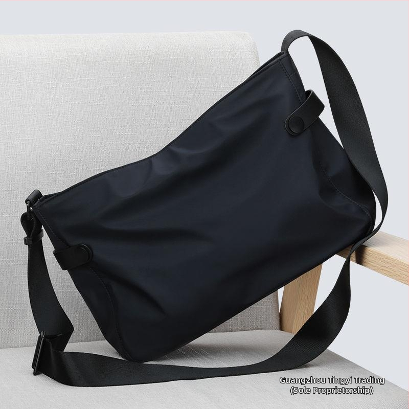 Vīriešu plecu soma ar crossbody stilu – korejiešu stilā, liela ietilpība, neilona oderējums, vienkrāsaina, brīvdienu ceļojumiem