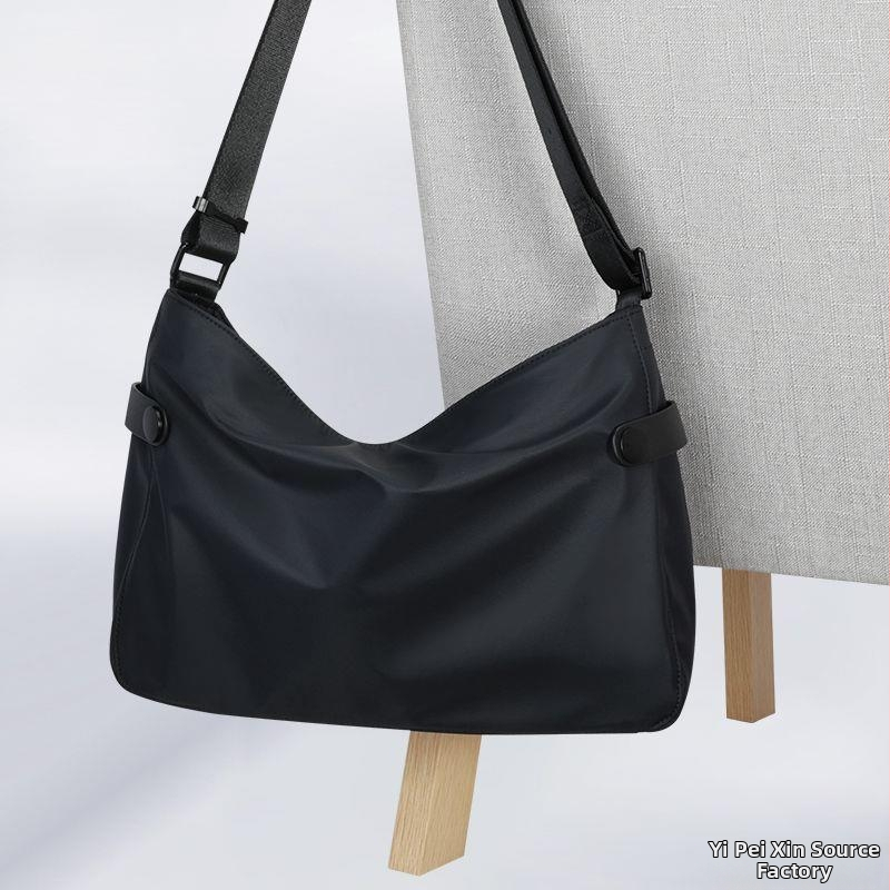 Vīriešu plecu soma ar crossbody stilu – korejiešu stilā, liela ietilpība, neilona oderējums, vienkrāsaina, brīvdienu ceļojumiem