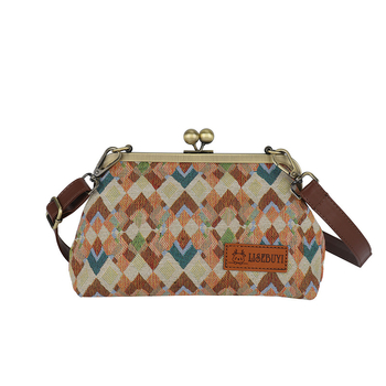 Crossbody táska Cartoon mintával, nagy kapacitású, PU anyag, kapocs-zárás, kagyló alakú forma, poliészter bélés, belső zsebek telefonra és ID-re, 2024 tél