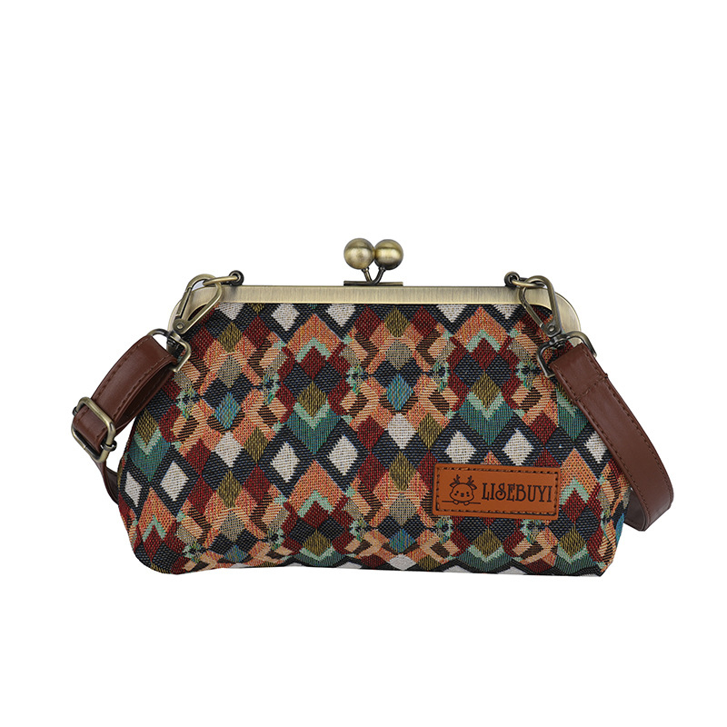 Crossbody táska Cartoon mintával, nagy kapacitású, PU anyag, kapocs-zárás, kagyló alakú forma, poliészter bélés, belső zsebek telefonra és ID-re, 2024 tél