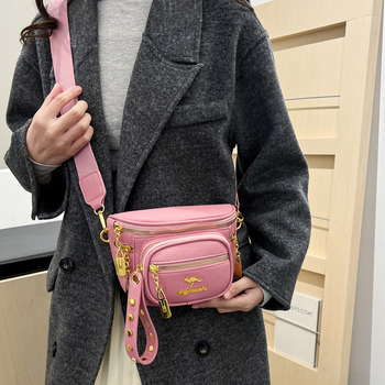 PU bőr retro kis négyszögletes válltáska cipzárral, tavasz 2025, poliészter bélés, belső cipzáras zseb, közepes merevség