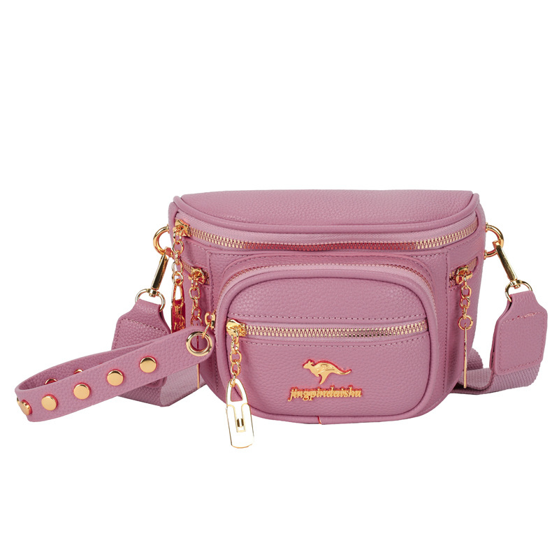 PU bőr retro kis négyszögletes válltáska cipzárral, tavasz 2025, poliészter bélés, belső cipzáras zseb, közepes merevség