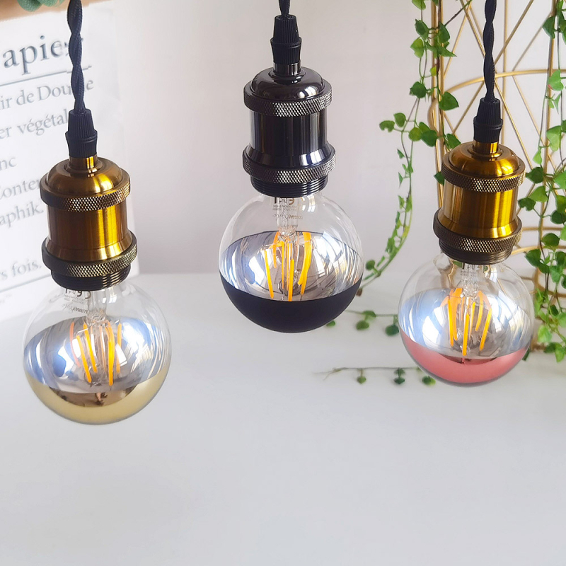 LED Έντισον λάμπα χωρίς σκιά με βάση Ε27, ημιπλατινωτός αντανακλαστικός σχεδιασμός, 330 lm, δέσμη 360°, CRI ≥90