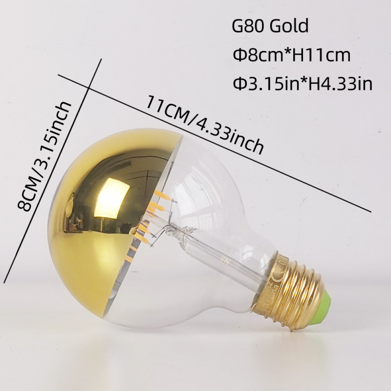 LED Έντισον λάμπα χωρίς σκιά με βάση Ε27, ημιπλατινωτός αντανακλαστικός σχεδιασμός, 330 lm, δέσμη 360°, CRI ≥90