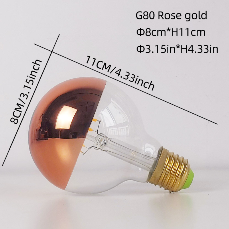 LED Έντισον λάμπα χωρίς σκιά με βάση Ε27, ημιπλατινωτός αντανακλαστικός σχεδιασμός, 330 lm, δέσμη 360°, CRI ≥90