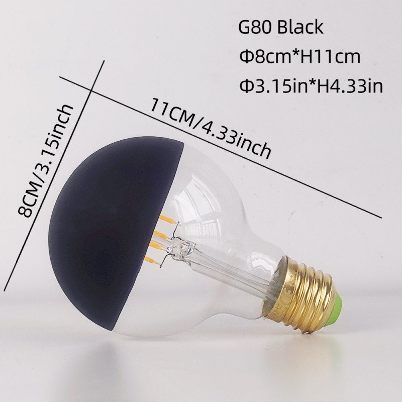 LED Έντισον λάμπα χωρίς σκιά με βάση Ε27, ημιπλατινωτός αντανακλαστικός σχεδιασμός, 330 lm, δέσμη 360°, CRI ≥90