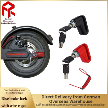 Универсален дисков заключващ механизъм със стоманен кабел за повечето електрически скутери и велосипеди – стоманена конструкция, тегло 0,2 кг