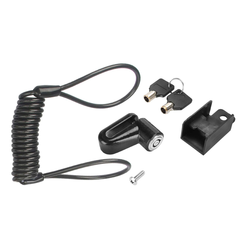 Универсален дисков заключващ механизъм със стоманен кабел за повечето електрически скутери и велосипеди – стоманена конструкция, тегло 0,2 кг