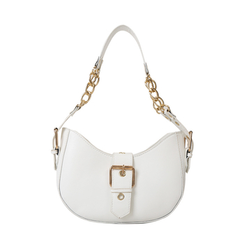 Τσάντα Tote με υφή PU, μορφή dumpling, φερμουάρ, επένδυση πολυεστέρα