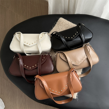 Τσάντα μασχάλης από PU, αστικός μινιμαλισμός, σχεδιασμός για μασχάλη, άνοιγμα τύπου καπακιού, εσωτερικό θήκη με φερμουάρ