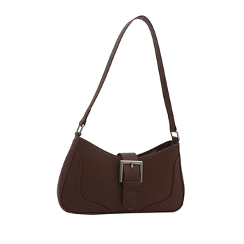 Αστική PU τσάντα ώμου με φερμουάρ και μυστικό εσωτερικό τσεπάκι, οριζόντιο τετράγωνο σχήμα, επένδυση από νάιλον, μία ιμάντα, φθινόπωρο 2024