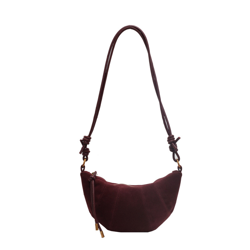 Női crossbody táska — PU anyagból, dumpling alakú, cipzáras nyitás, poliészter bélés, városi minimalizmus