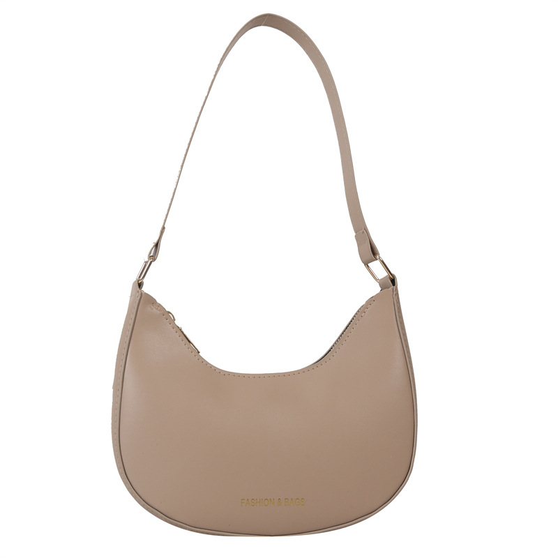 PU medžiagos pečių rankinės, miesto paprastumo stilius, dumpling formos, užtrauktuko atidarymas, vidinė sandwich tipo kišenė