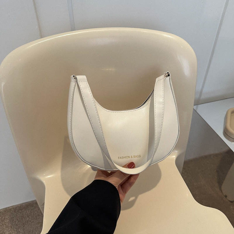 PU medžiagos pečių rankinės, miesto paprastumo stilius, dumpling formos, užtrauktuko atidarymas, vidinė sandwich tipo kišenė