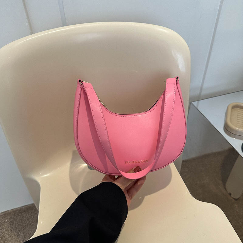 PU medžiagos pečių rankinės, miesto paprastumo stilius, dumpling formos, užtrauktuko atidarymas, vidinė sandwich tipo kišenė