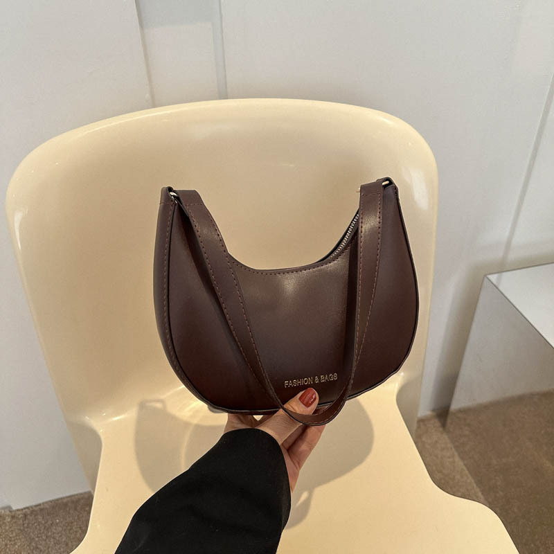 PU medžiagos pečių rankinės, miesto paprastumo stilius, dumpling formos, užtrauktuko atidarymas, vidinė sandwich tipo kišenė