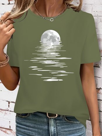 Μπλουζάκι από Milk Silk ύφασμα, ανάμειξη πολυεστέρα-σπαντέξ, χωρίς γιακά, χαλαρή γραμμή, κοντά μανίκια